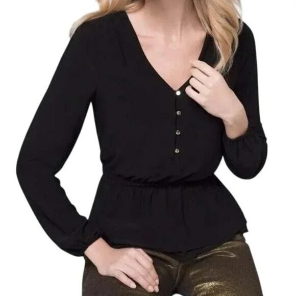 White House Black Market Tops - WHBM Long Sleeve Cinch Waist Button Front Blouse Size S